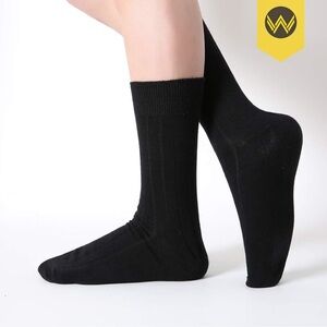 Brand New 8 Pairs Mens Dress Socks Classic Rib Cotton Solid Premium Socks/Black